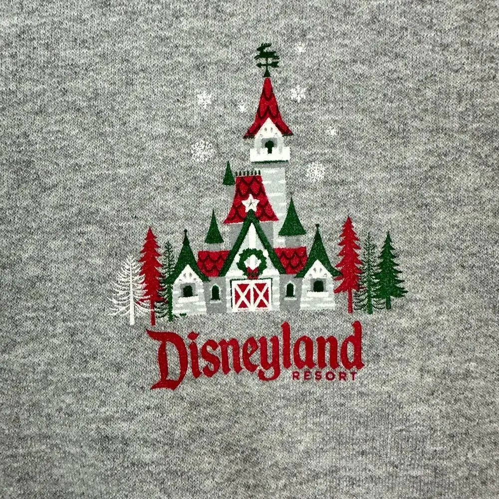 Disney Parks Zip Hoodie Unisex Medium Grey Excellent‎ 2019 Christmas Disneyland